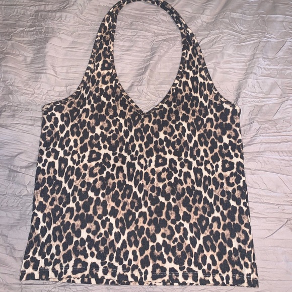 American Eagle Outfitters Tops - American Eagle Cheetah Halter Top